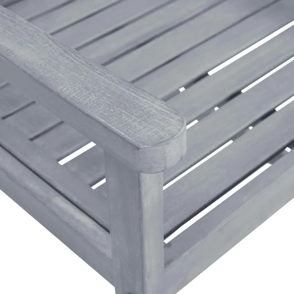 Garden Chairs 2 pcs Grey Solid Acacia Wood