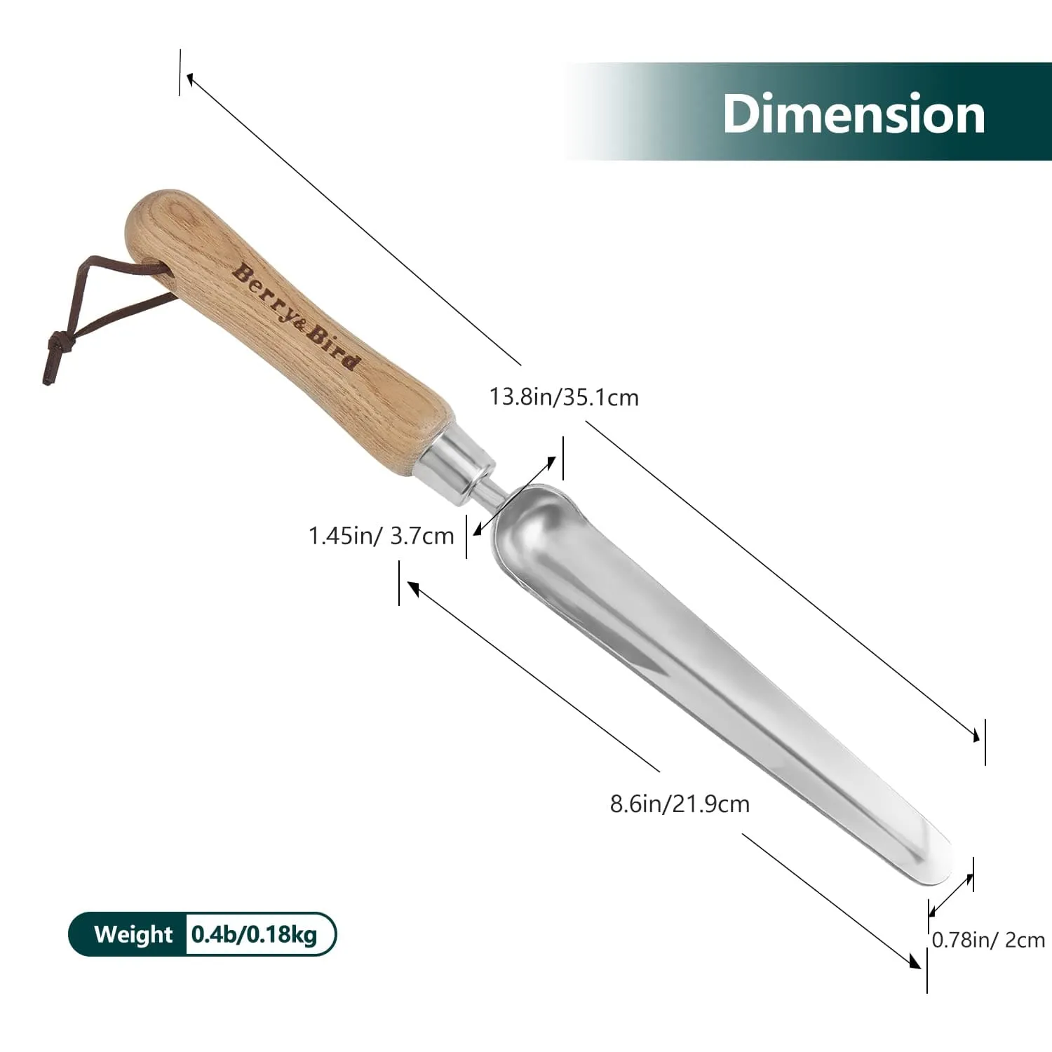 Garden Tools Stainless Steel Hand Widger with Wooden Handle