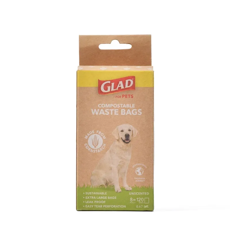 GLAD for Pets Compostable Waste Bags - 120 Ct