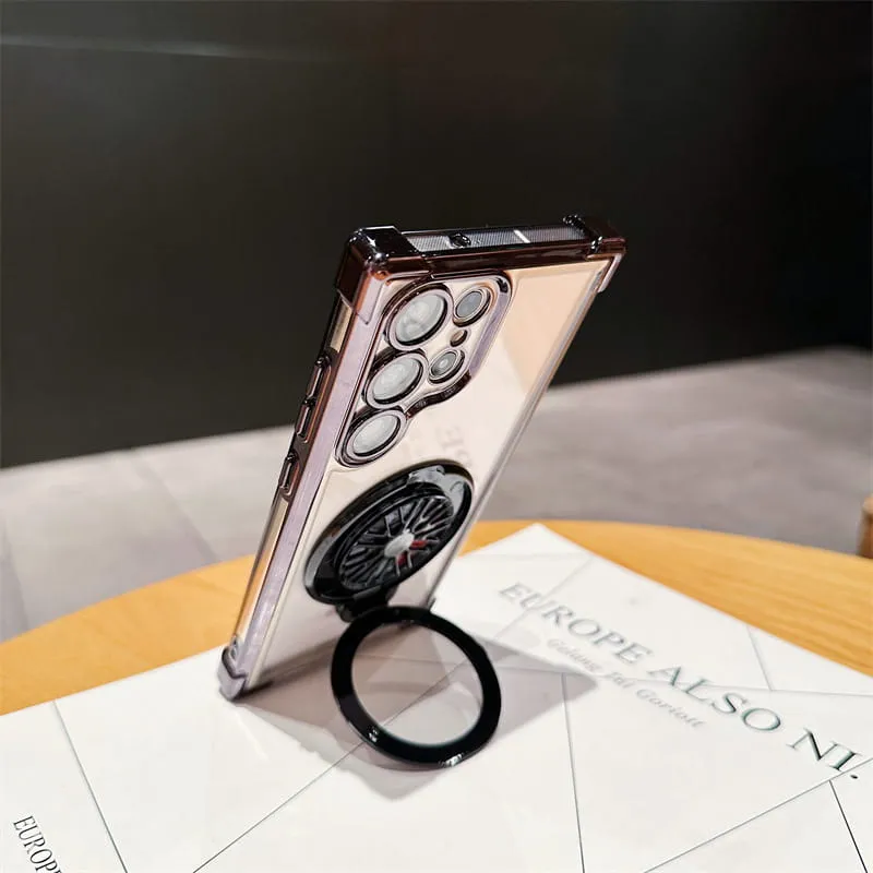 Gyroscoop Transparante Telefoonhoes Met Magnetische Standaard voor Samsung S22/S23/S24