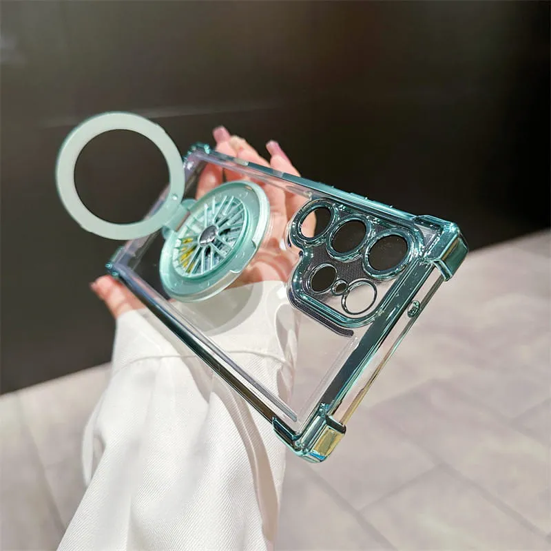 Gyroscoop Transparante Telefoonhoes Met Magnetische Standaard voor Samsung S22/S23/S24