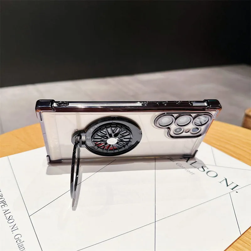 Gyroscoop Transparante Telefoonhoes Met Magnetische Standaard voor Samsung S22/S23/S24