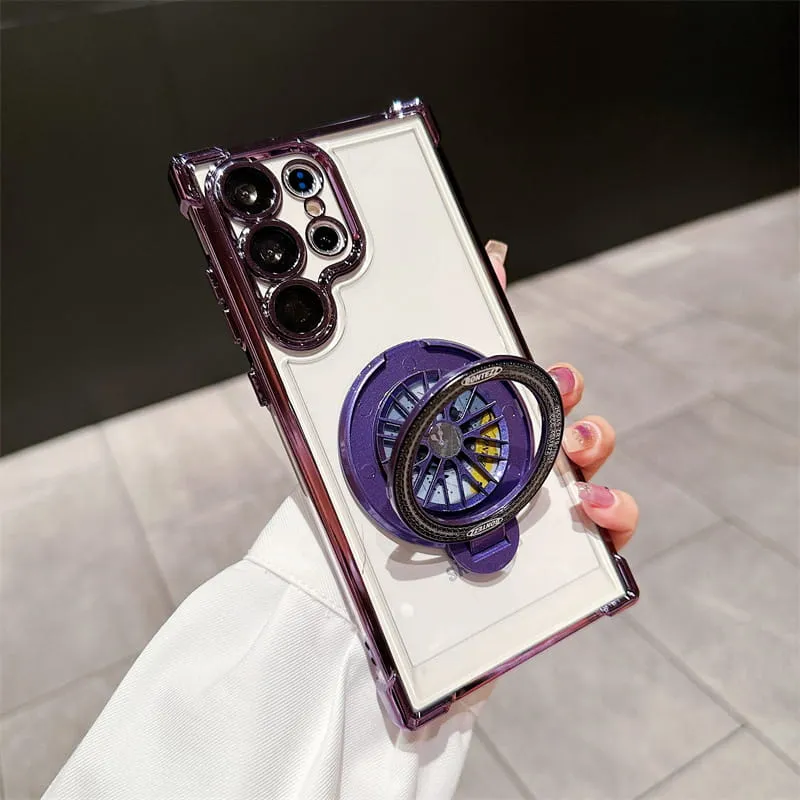 Gyroscoop Transparante Telefoonhoes Met Magnetische Standaard voor Samsung S22/S23/S24