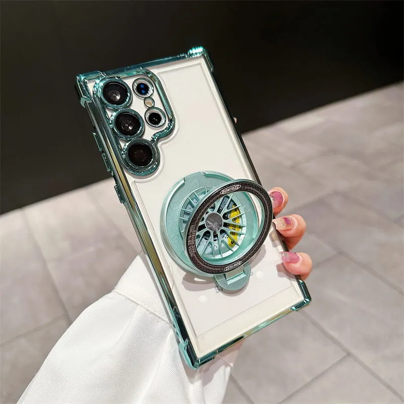 Gyroscoop Transparante Telefoonhoes Met Magnetische Standaard voor Samsung S22/S23/S24