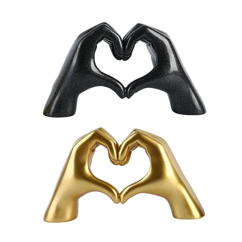 Heart Gesture Resin Hand Sculpture