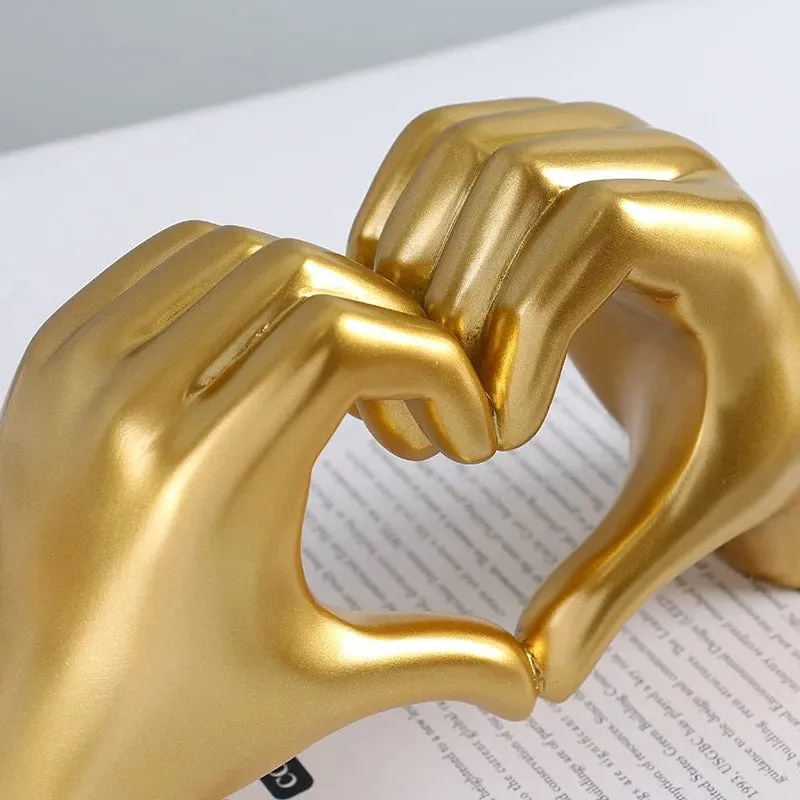 Heart Gesture Resin Hand Sculpture