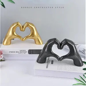 Heart Gesture Resin Hand Sculpture