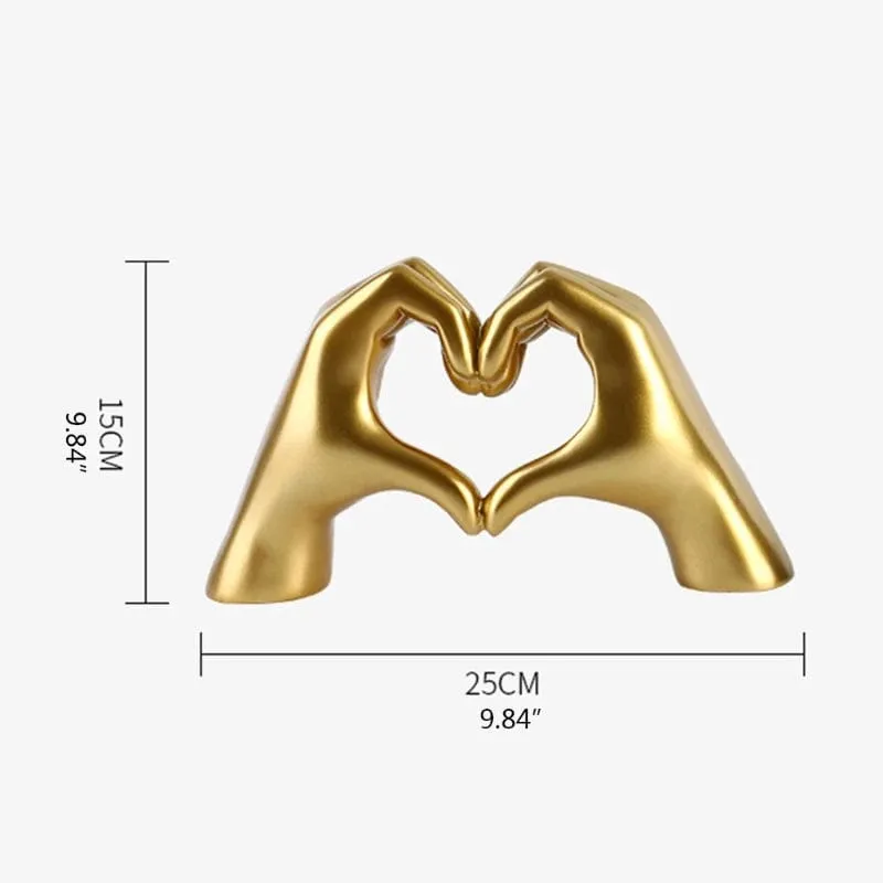 Heart Gesture Resin Hand Sculpture