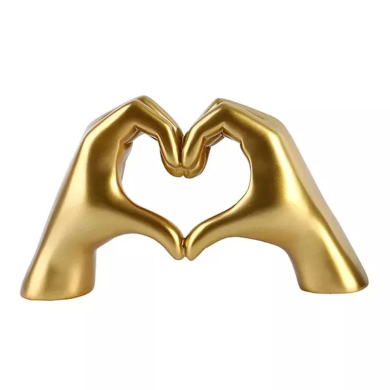 Heart Gesture Resin Hand Sculpture