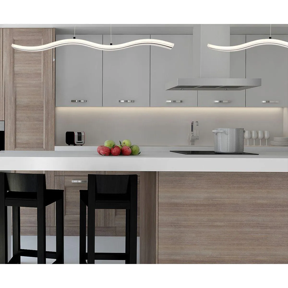 High Tide 38 in. LED Pendant Light Black Finish