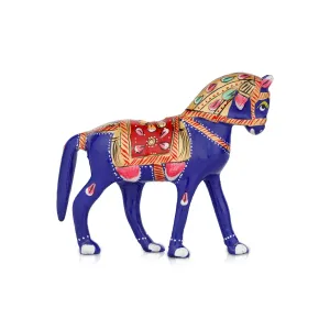 Horse Statue - 4 x 4.5 Inches | Aluminium Statue/ Painted Horse Sculpture/ Horse Idol for Home Decor