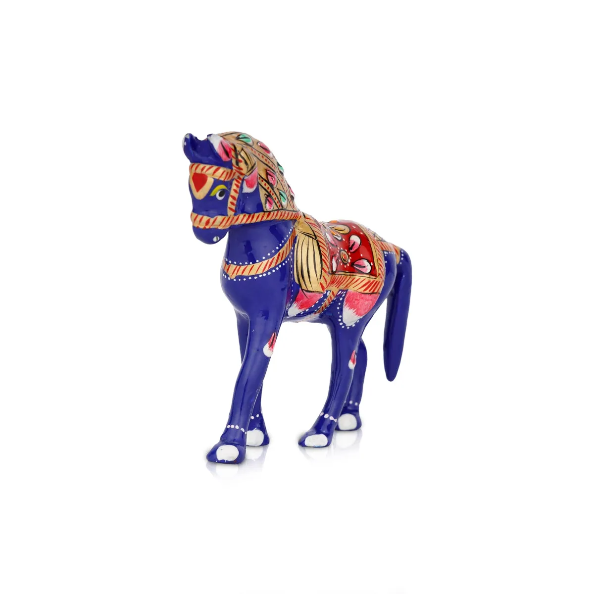 Horse Statue - 4 x 4.5 Inches | Aluminium Statue/ Painted Horse Sculpture/ Horse Idol for Home Decor
