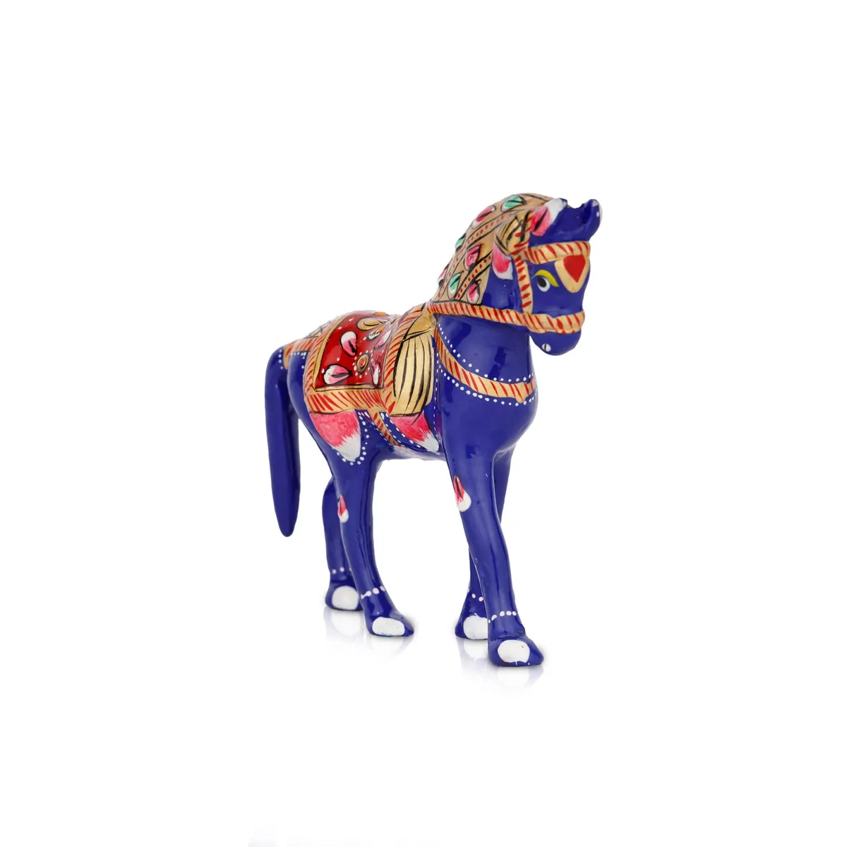 Horse Statue - 4 x 4.5 Inches | Aluminium Statue/ Painted Horse Sculpture/ Horse Idol for Home Decor