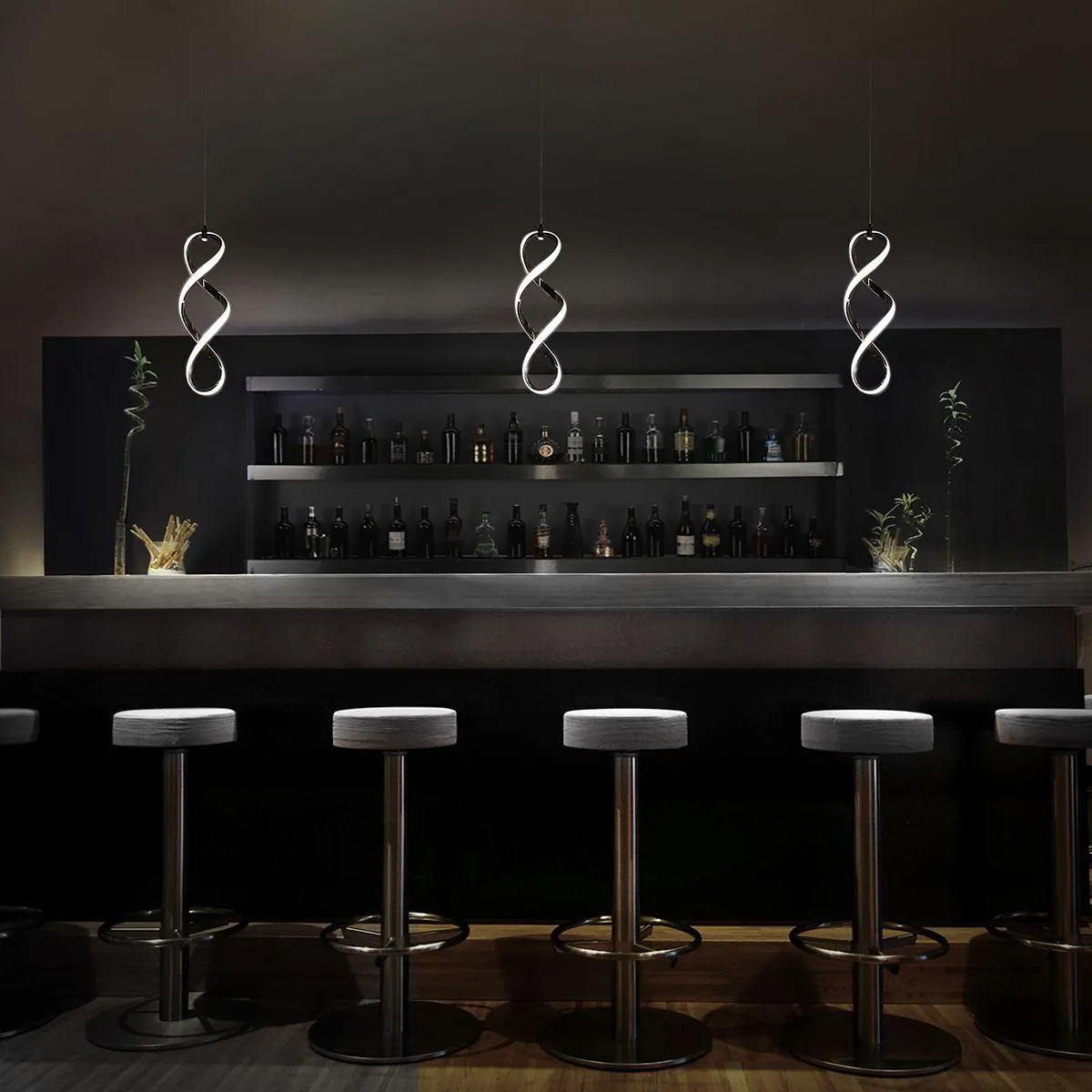 Interlace 6 in. LED Pendant Light Chrome Finish