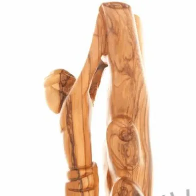 Jesus Christ "Crucified on Cross" Carving, 10" Olive Wood Abstract