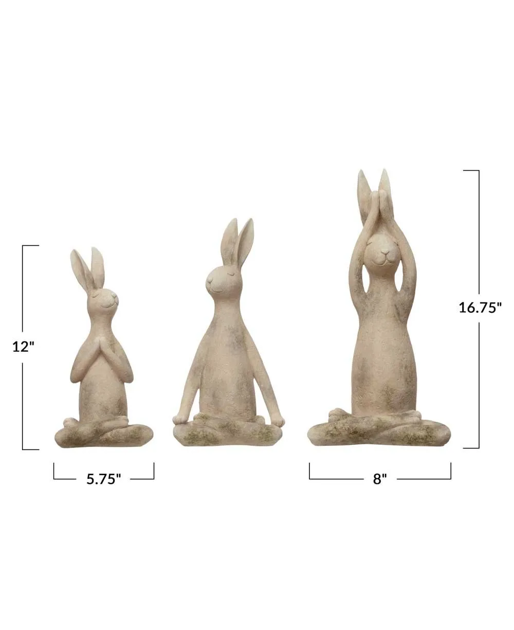 Karma Bunnies Yoga Rabbit Statues, Sold Individually Or Set