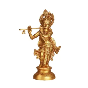 Krishnan Statue  - 22 x 6.5 Inches |  Brass Idol/ Krishna Idol/ Lord Krishna Standing/ Krishna Murti for Pooja