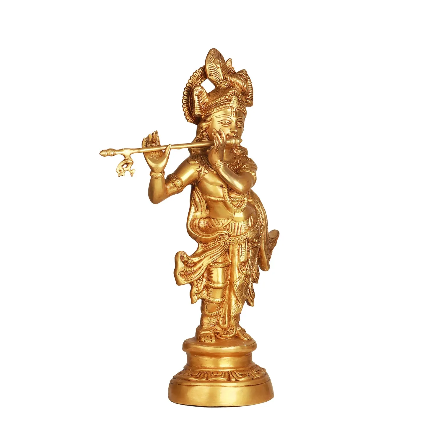 Krishnan Statue  - 22 x 6.5 Inches |  Brass Idol/ Krishna Idol/ Lord Krishna Standing/ Krishna Murti for Pooja