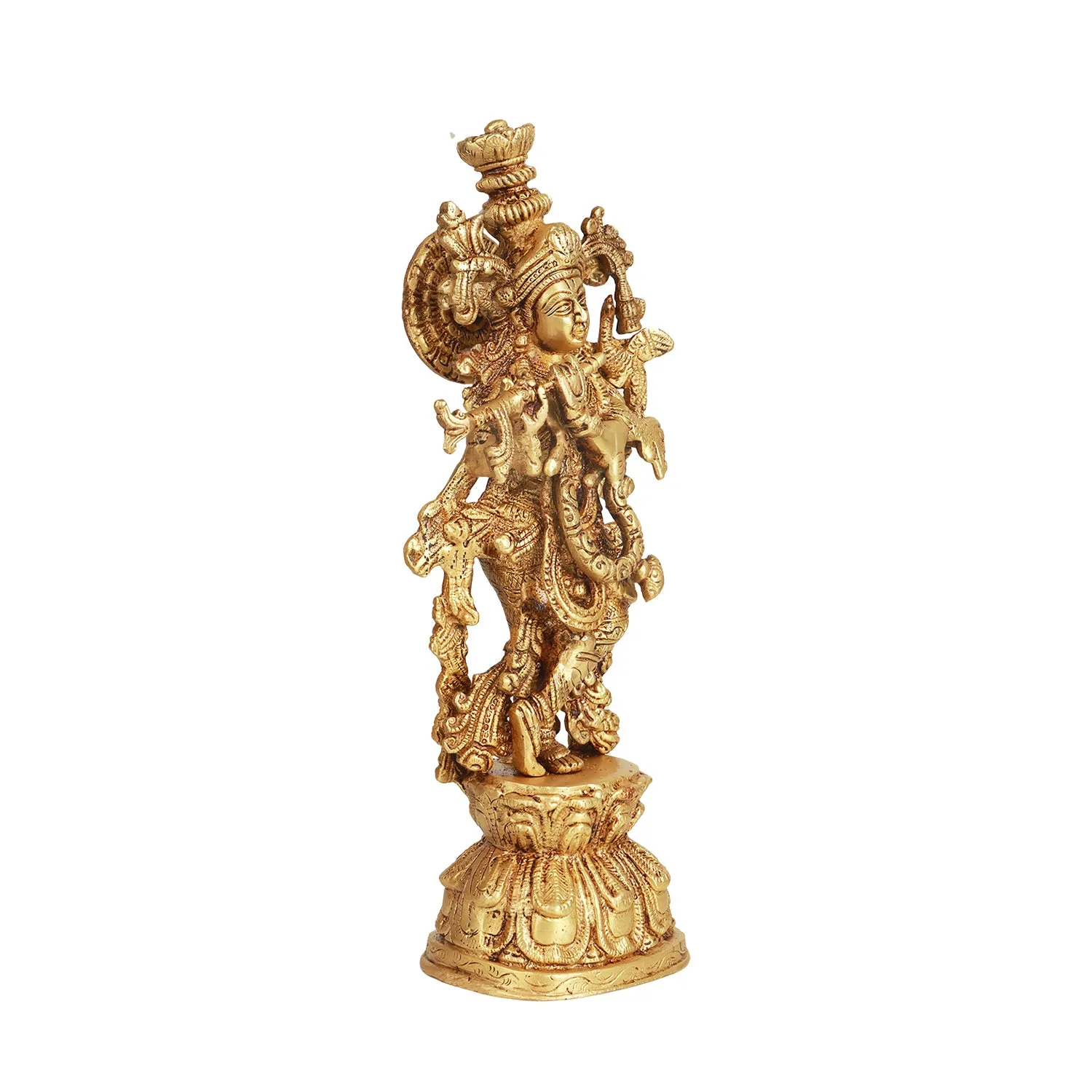Krishnan Statue  - 30 x 8 Inches |  Brass Idol/ Krishna Idol/ Lord Krishna Standing/ Krishna Murti for Pooja
