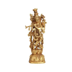 Krishnan Statue  - 30 x 8 Inches |  Brass Idol/ Krishna Idol/ Lord Krishna Standing/ Krishna Murti for Pooja