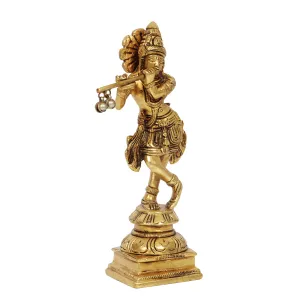 Krishnan Statue  - 6 x 1.75 Inches |  Brass Idol/ Krishna Idol/ Lord Krishna Standing/ Krishna Murti for Pooja