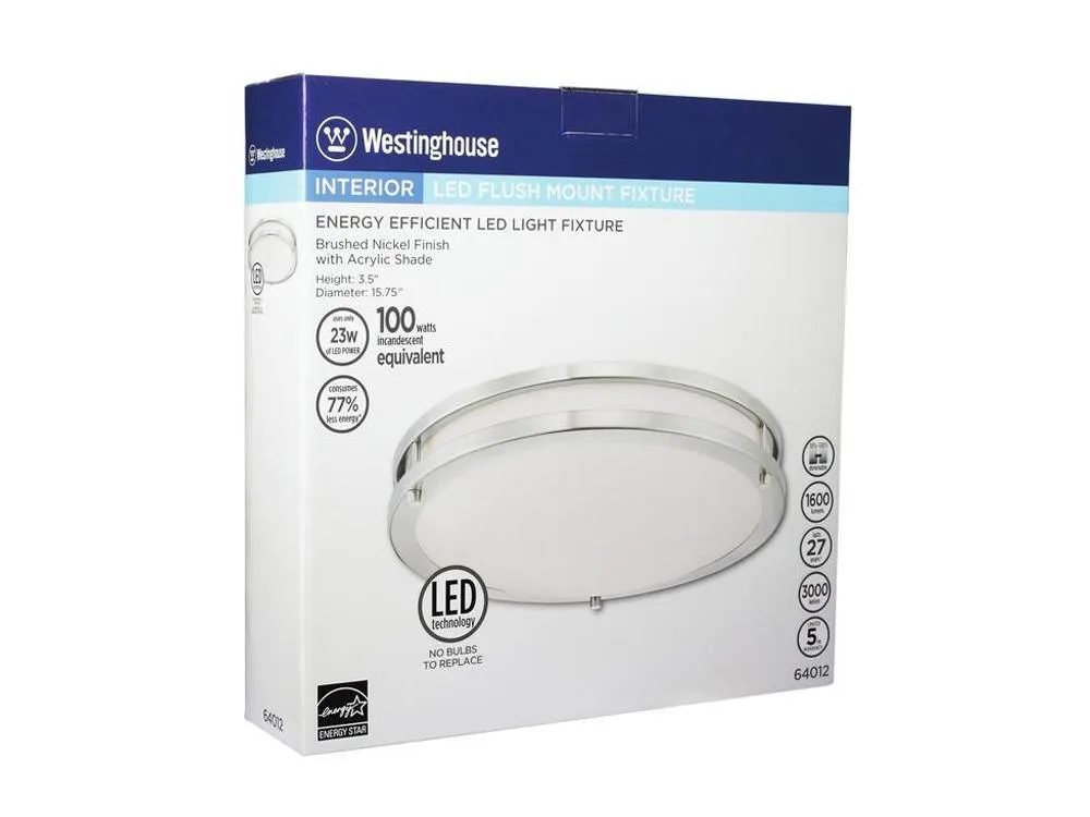 LED Flush Mount Light 16 in. Brushed Nickel finish