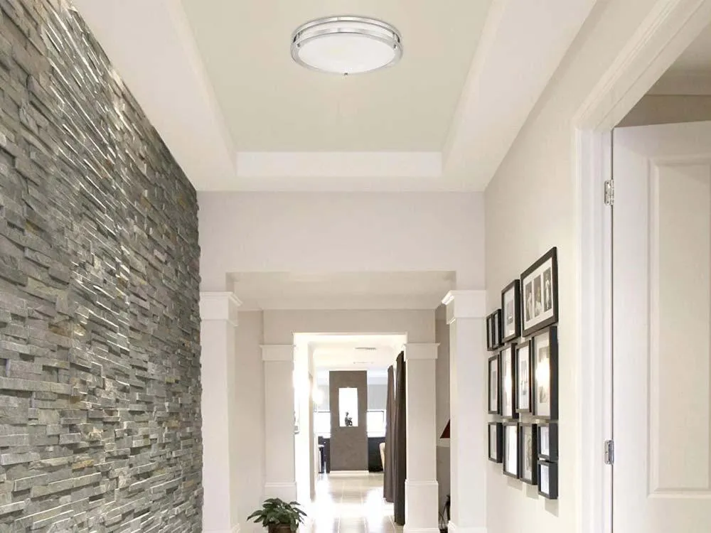 LED Flush Mount Light 16 in. Brushed Nickel finish