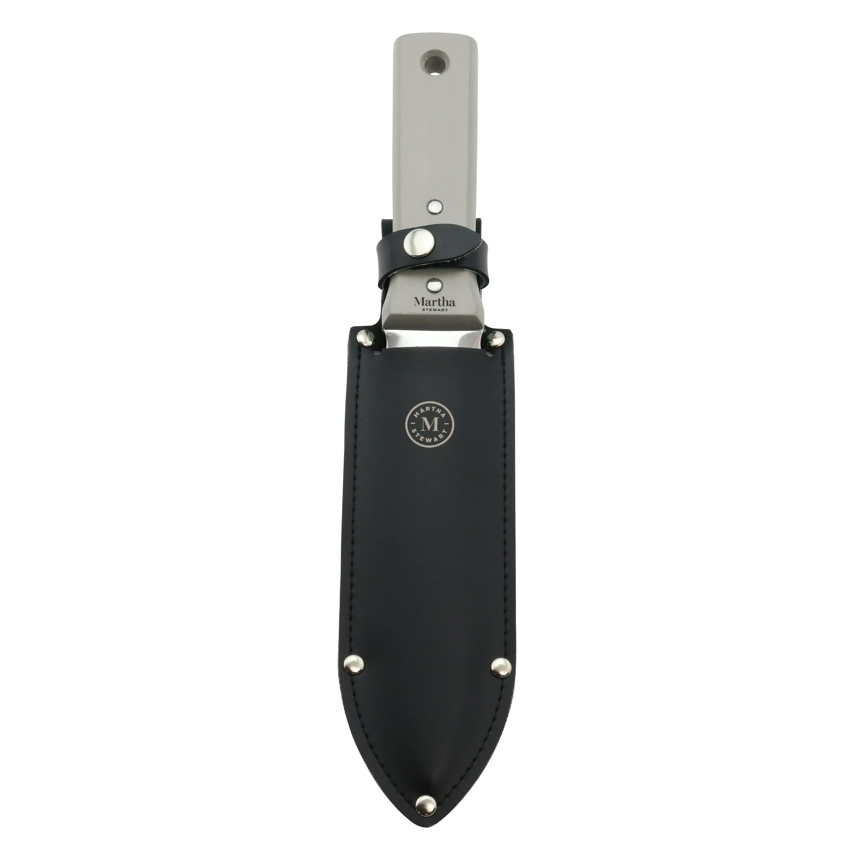 Martha Stewart MTS-HHK1-MPL 7.25 in. Blade Hori-Hori Stainless Steel Tomita Weeding Knife (Slate)
