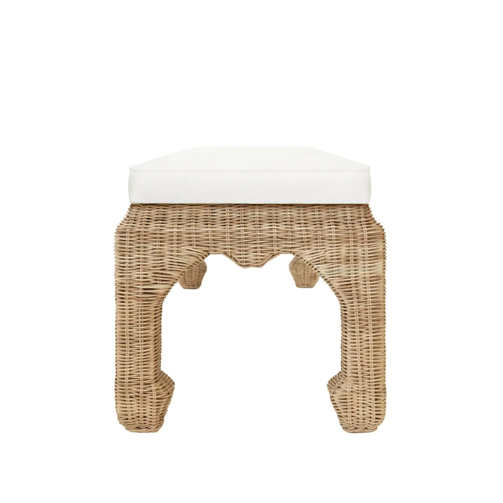 Ming Style Woven Rattan Bench