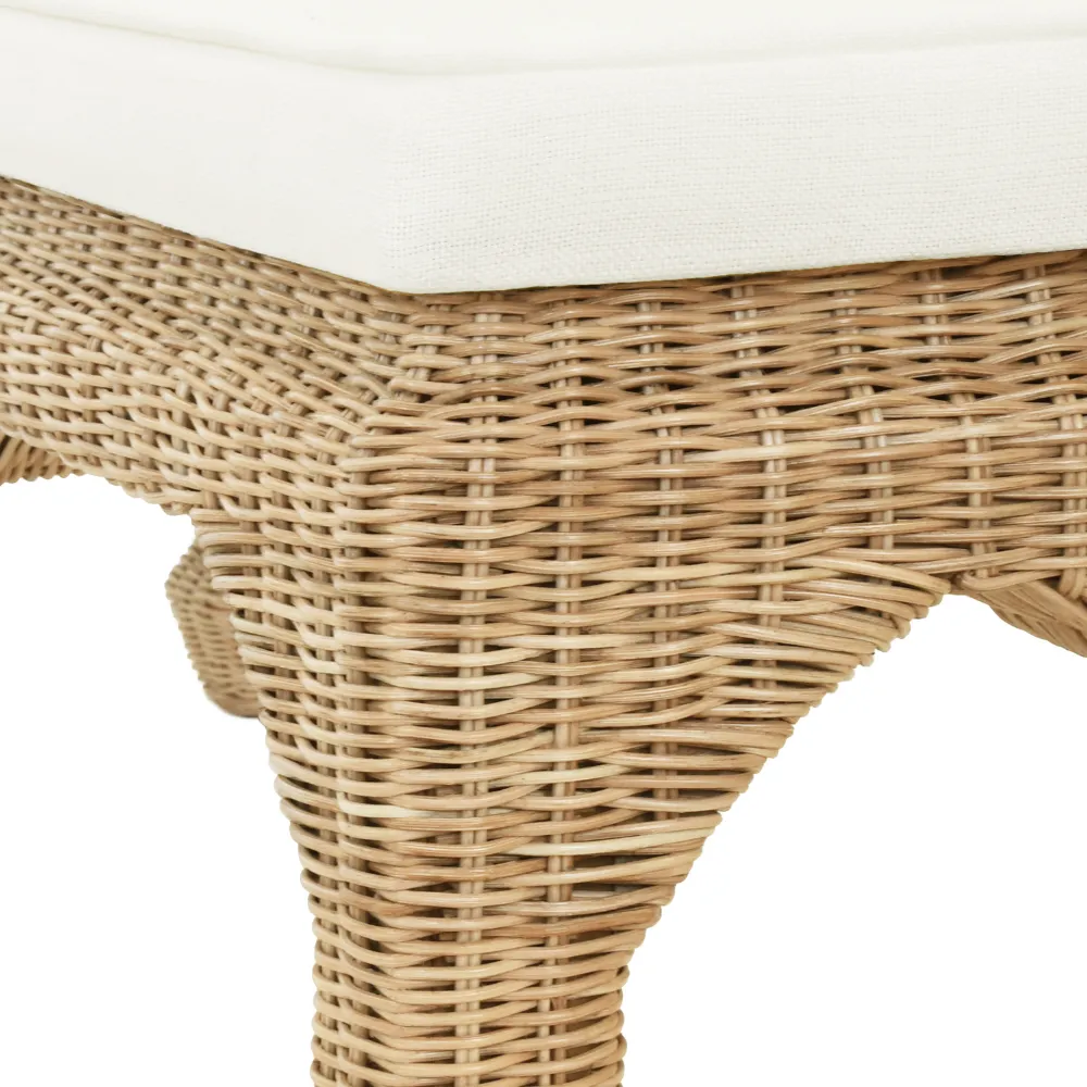 Ming Style Woven Rattan Bench