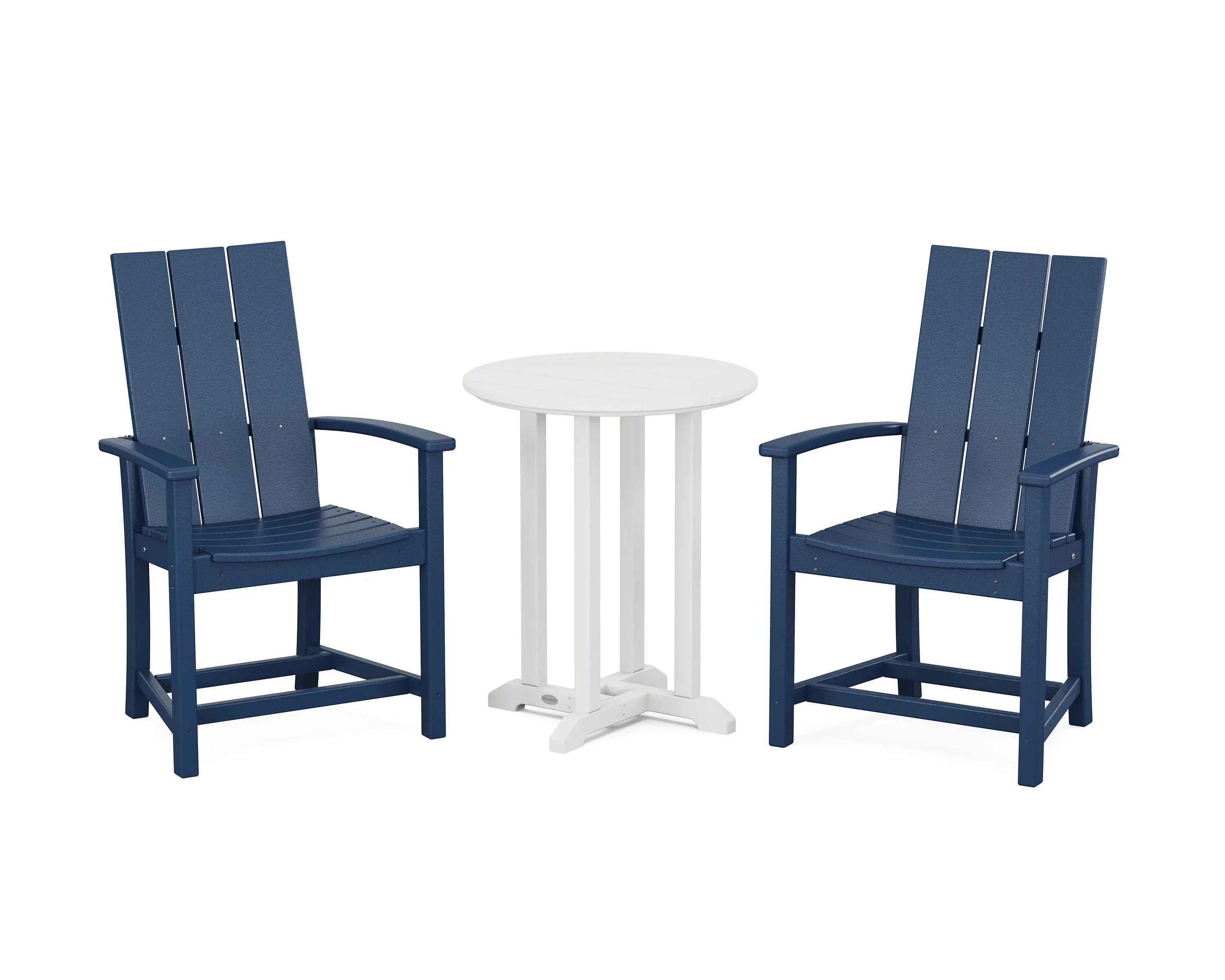 Modern Adirondack 3-Piece Round Farmhouse Bistro Dining Set