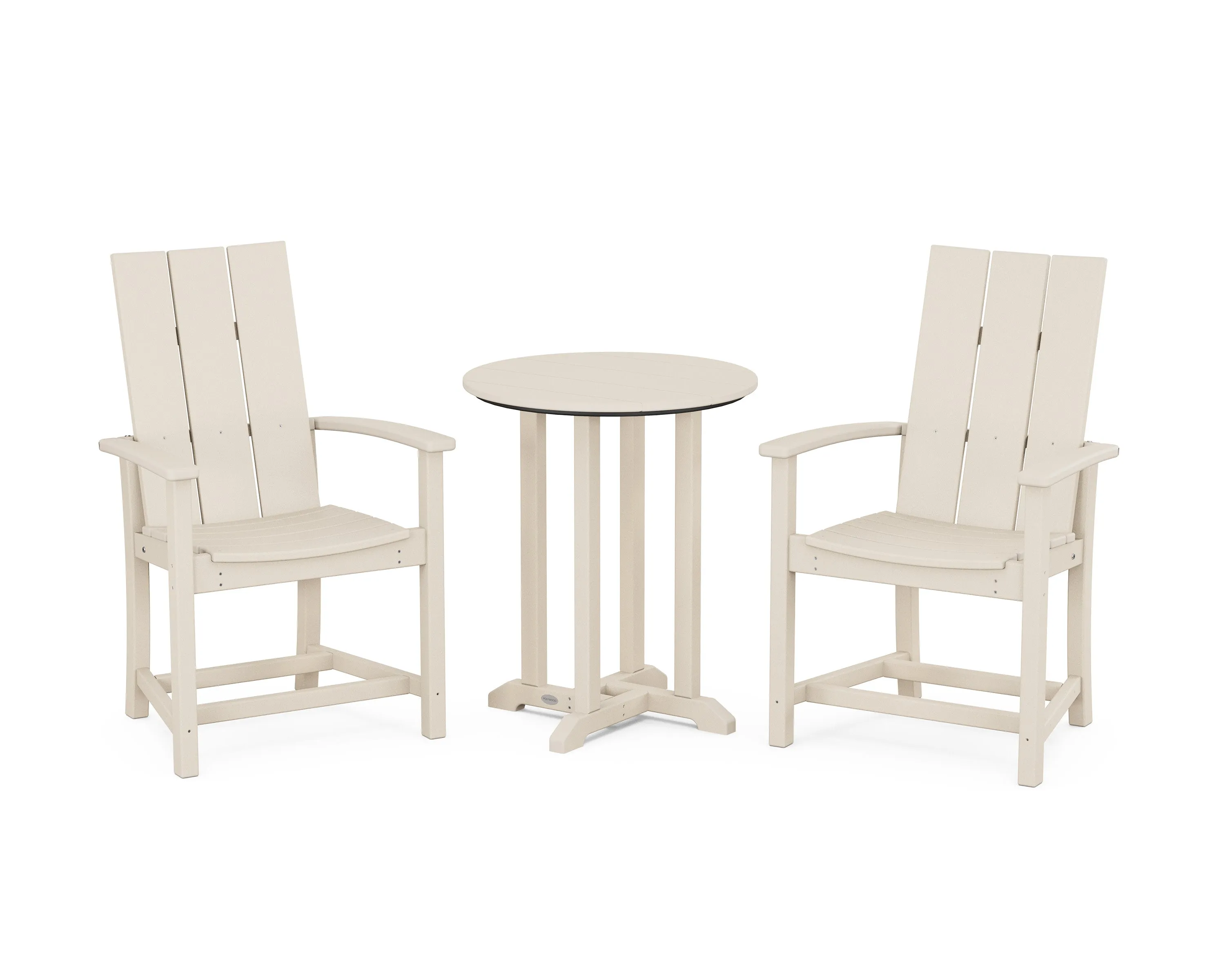 Modern Adirondack 3-Piece Round Farmhouse Bistro Dining Set