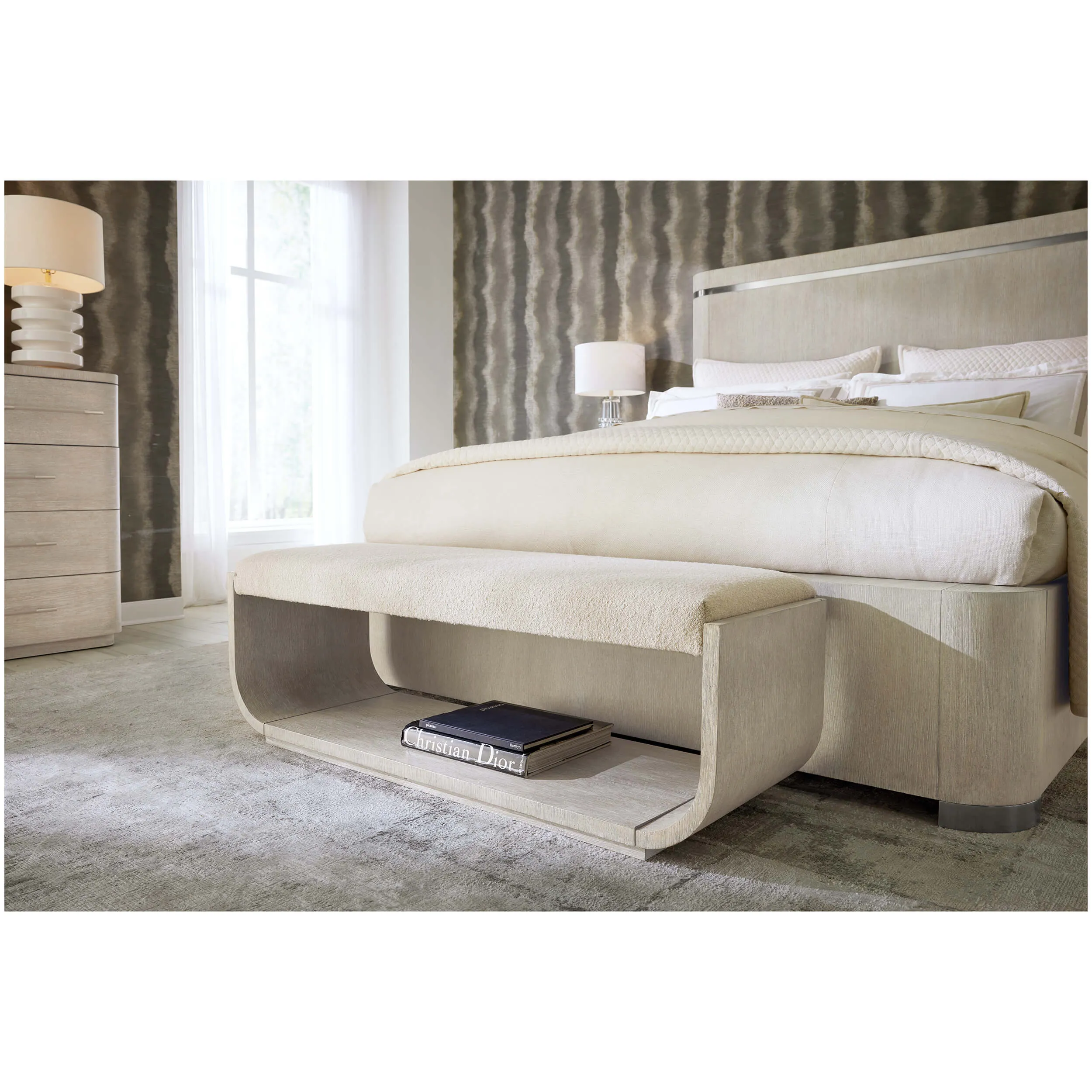 Modern Mood Bed Bench, Inverness Natural/Diamond