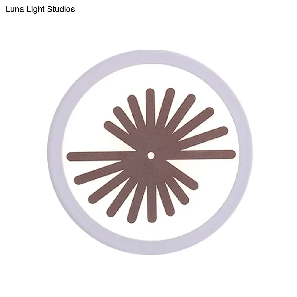 Modern White LED Wall Sconce with Sector/Leaf Pattern & Warm/White Light