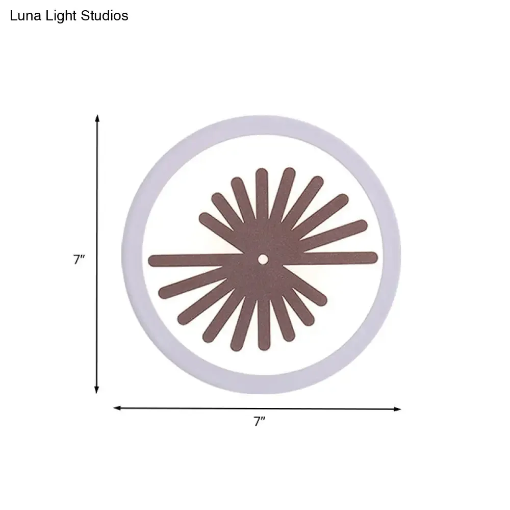 Modern White LED Wall Sconce with Sector/Leaf Pattern & Warm/White Light