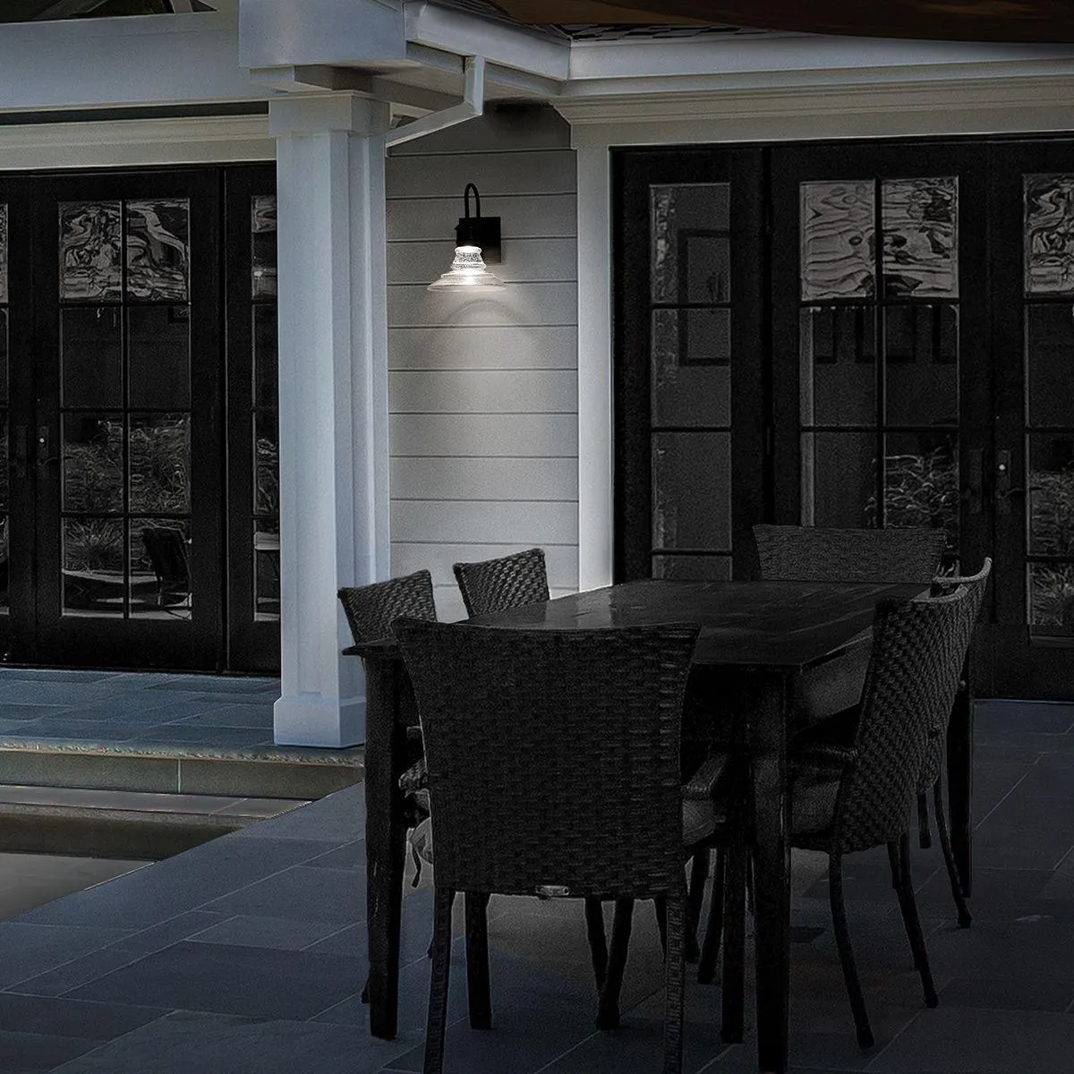Nantucket 13 in. LED Outdoor Wall Sconce 174 Lumens 3000K Black Finish
