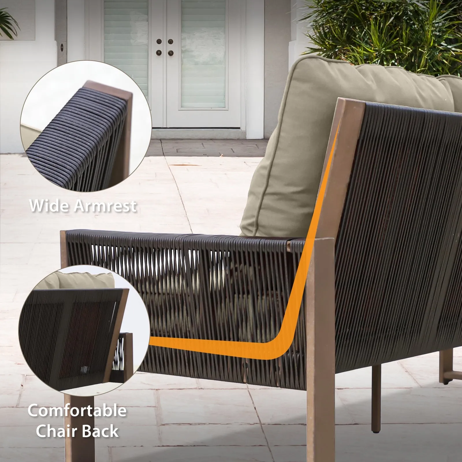 Natural Cedar Patio Furniture, 3 Seat Cedar Outdoor Sofa