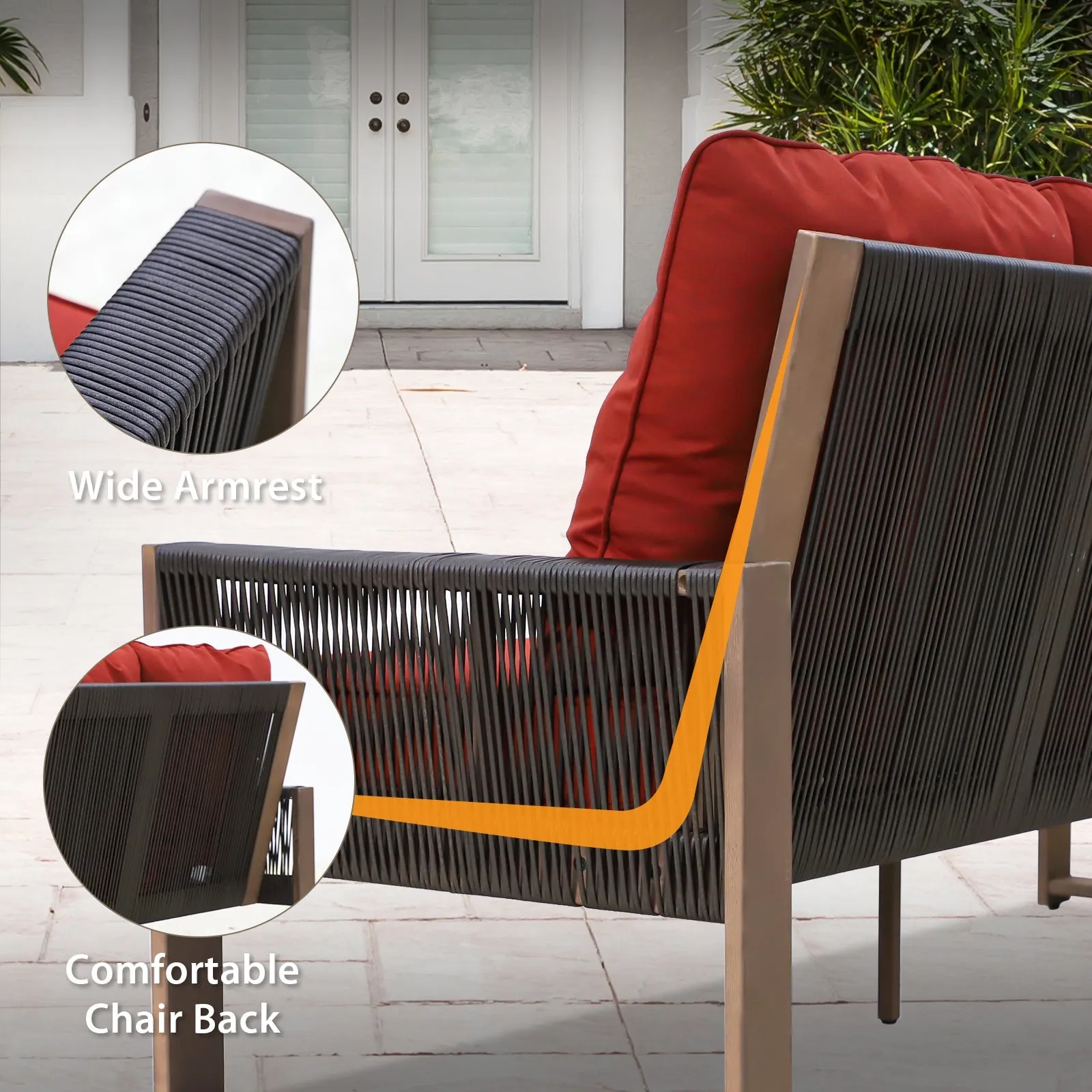 Natural Cedar Patio Furniture, 3 Seat Cedar Outdoor Sofa