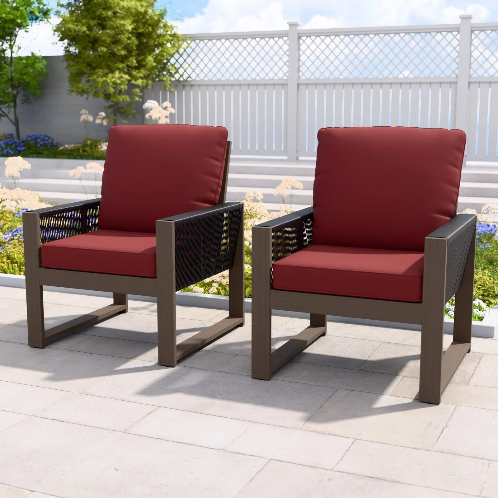 Natural Cedar Patio Furniture, Cedar Chair, 2 Piece