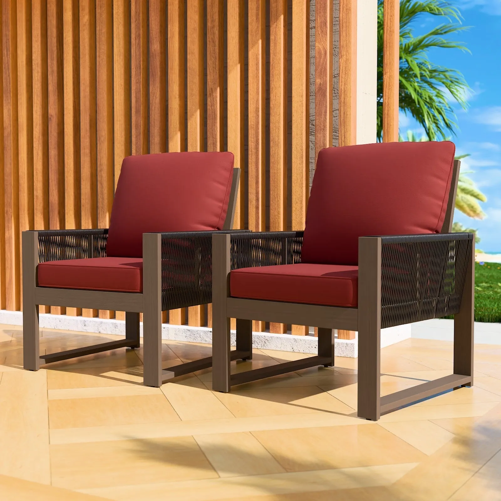 Natural Cedar Patio Furniture, Cedar Chair, 2 Piece