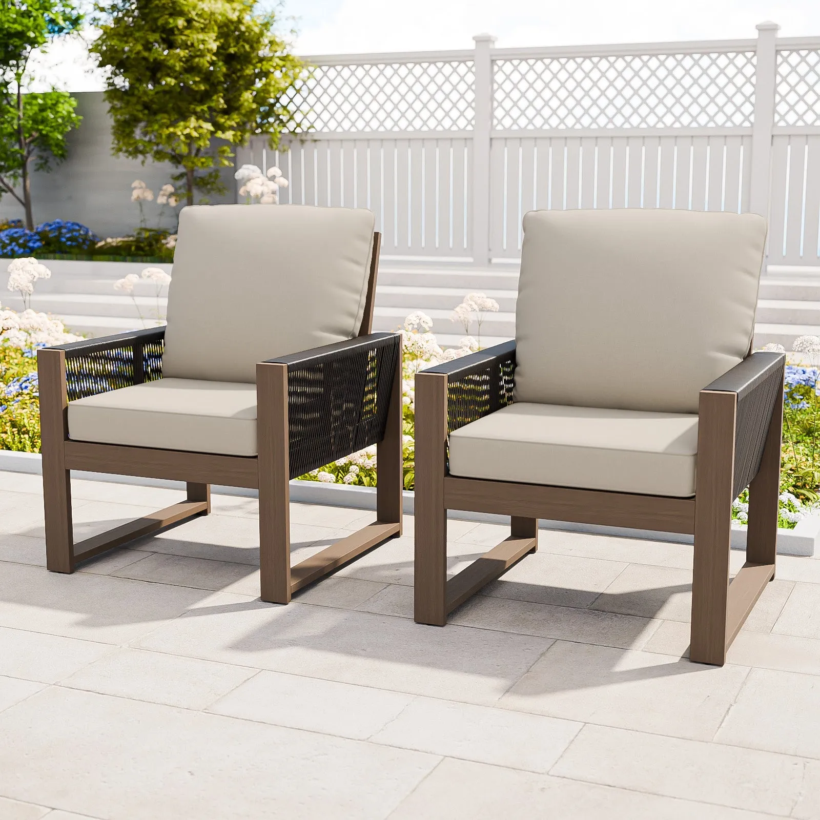 Natural Cedar Patio Furniture, Cedar Chair, 2 Piece