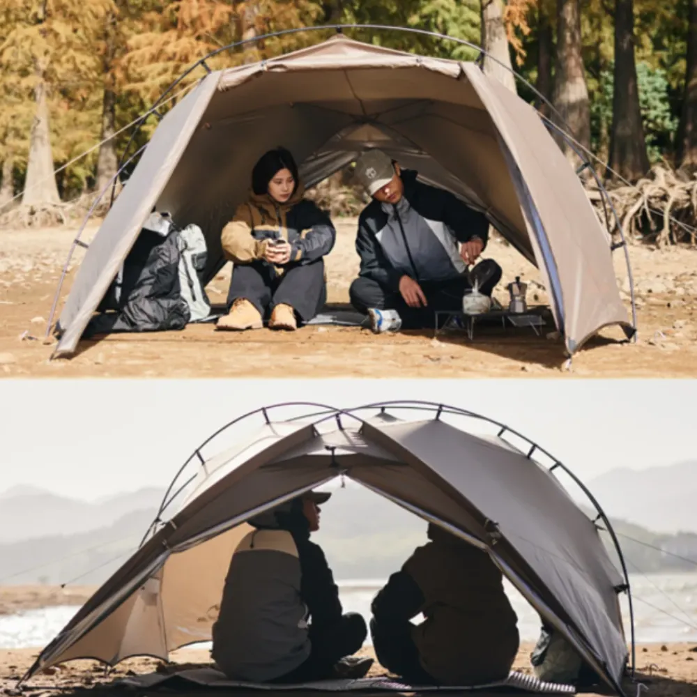 Naturehike Hillock6 One Bedroom One Hall Tent UPF50  Brown Color For 2 people