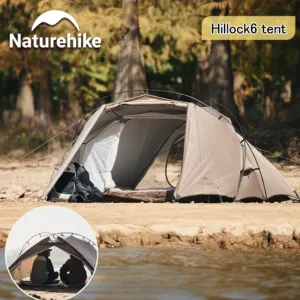 Naturehike Hillock6 One Bedroom One Hall Tent UPF50  Brown Color For 2 people