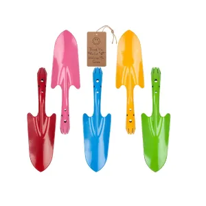 Newflager Mini Colorful Metal Hand Shovel | Trowel Set Garden | Pack of 5
