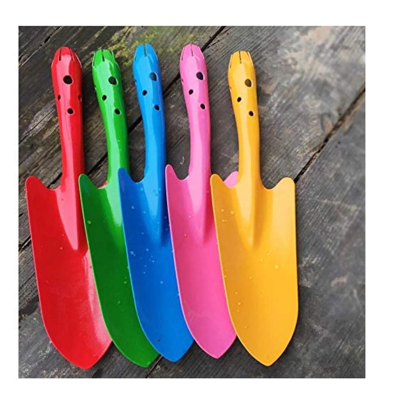 Newflager Mini Colorful Metal Hand Shovel | Trowel Set Garden | Pack of 5