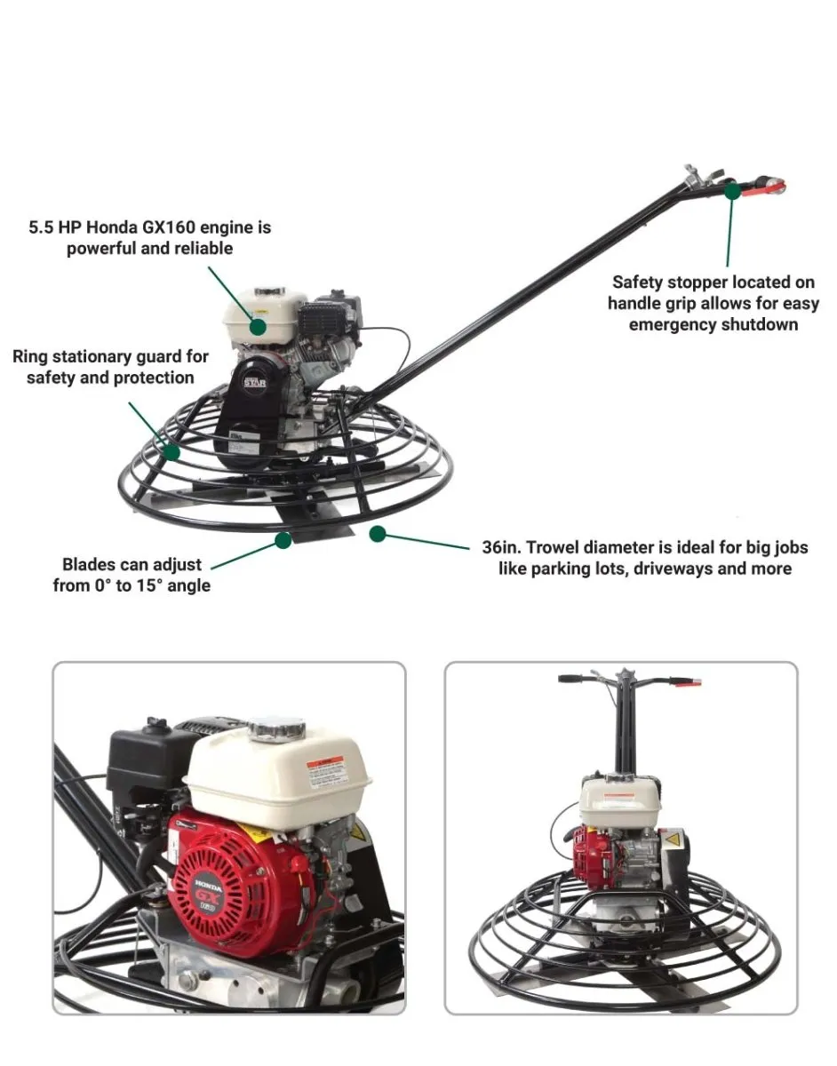 NorthStar Power Trowel | 0-15 Degree Angle | Honda GX160