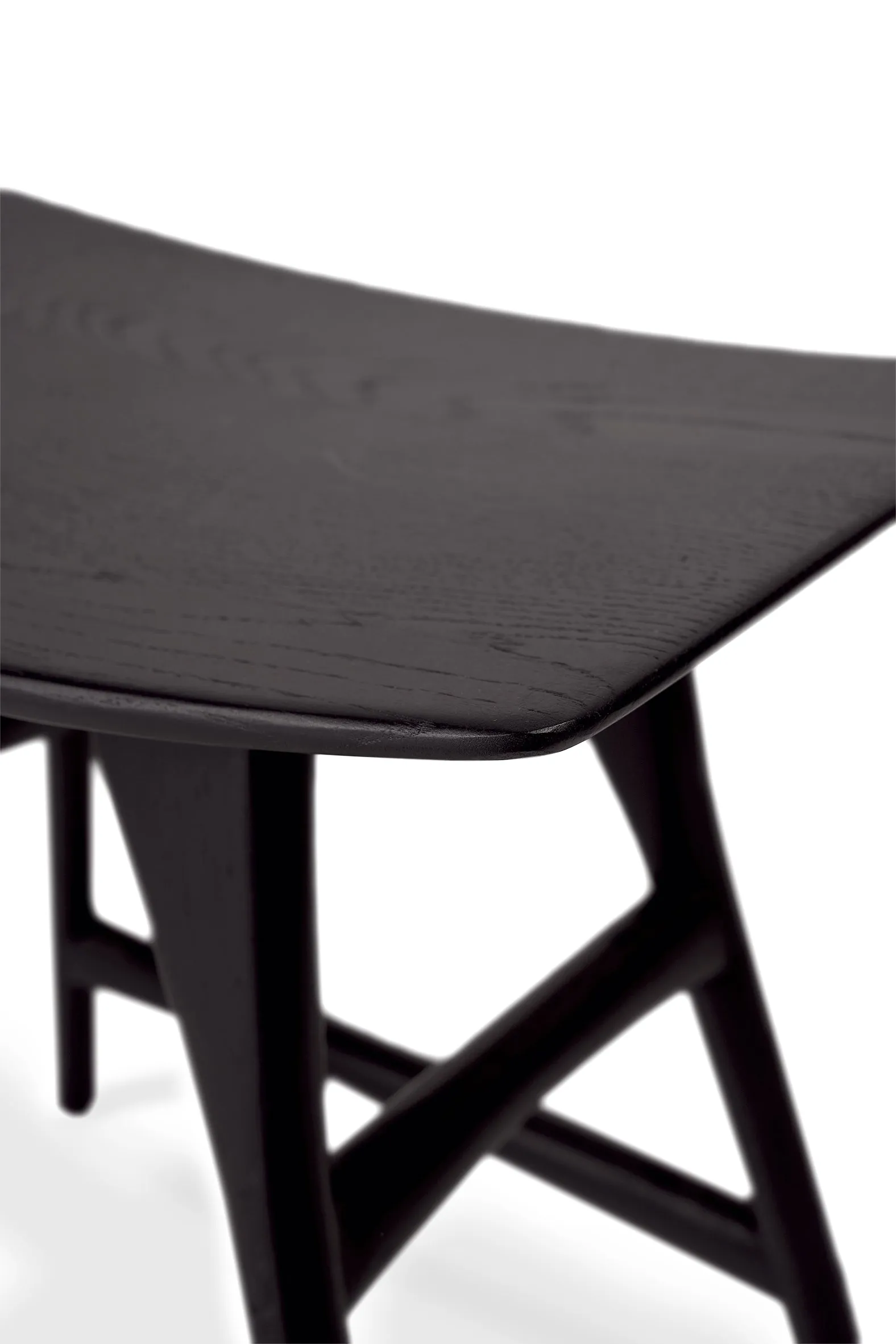 Oak Osso Black Dining Stool - Varnished