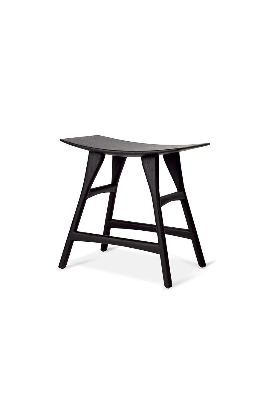 Oak Osso Black Dining Stool - Varnished