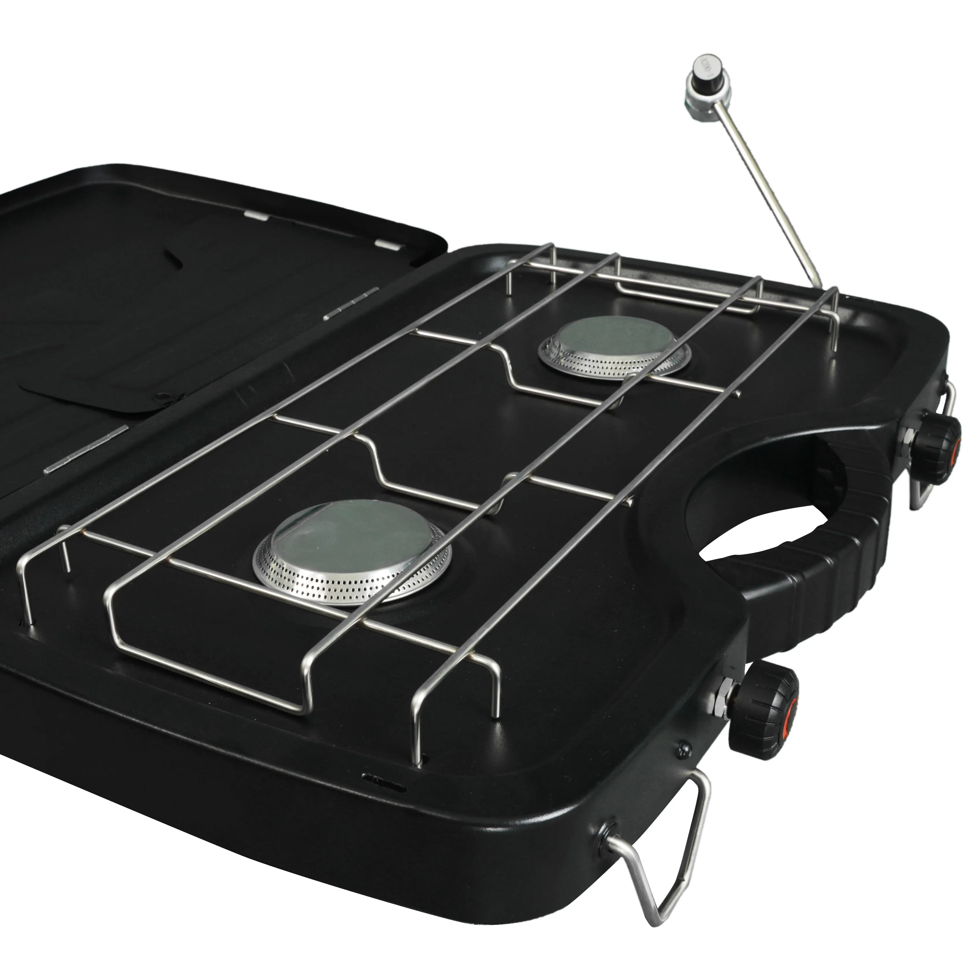 Ozark Trail 2 Burner Propane Gas Camping Stove, GCT2208W, Black, New