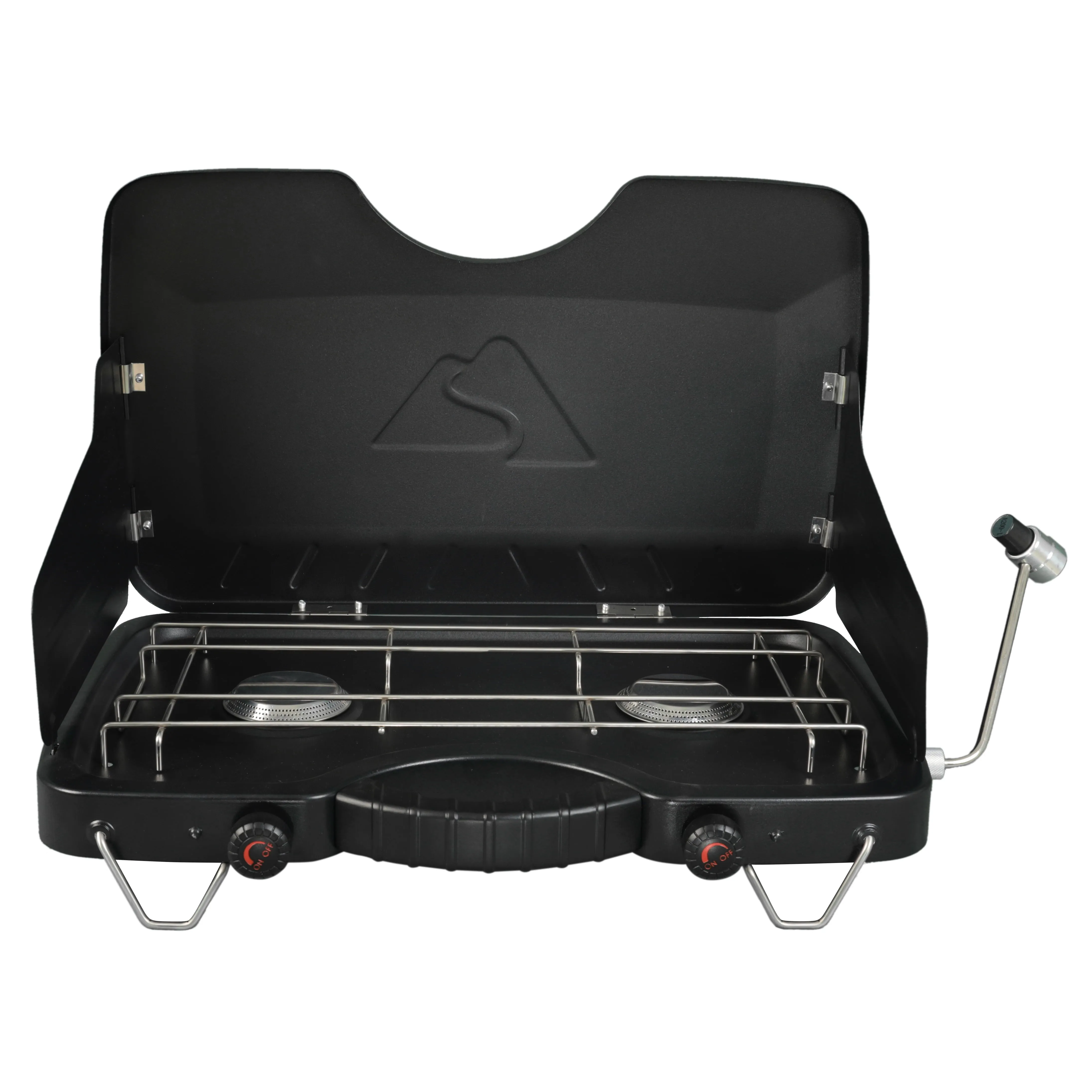 Ozark Trail 2 Burner Propane Gas Camping Stove, GCT2208W, Black, New